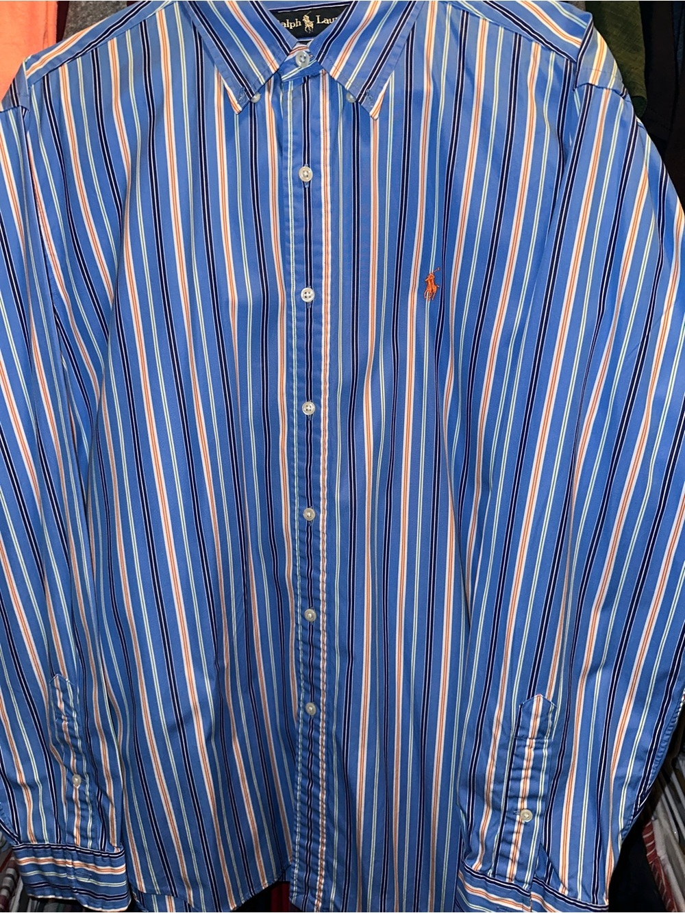 Ralph Lauren Blue Multi-Stripe Button-Down Shirt